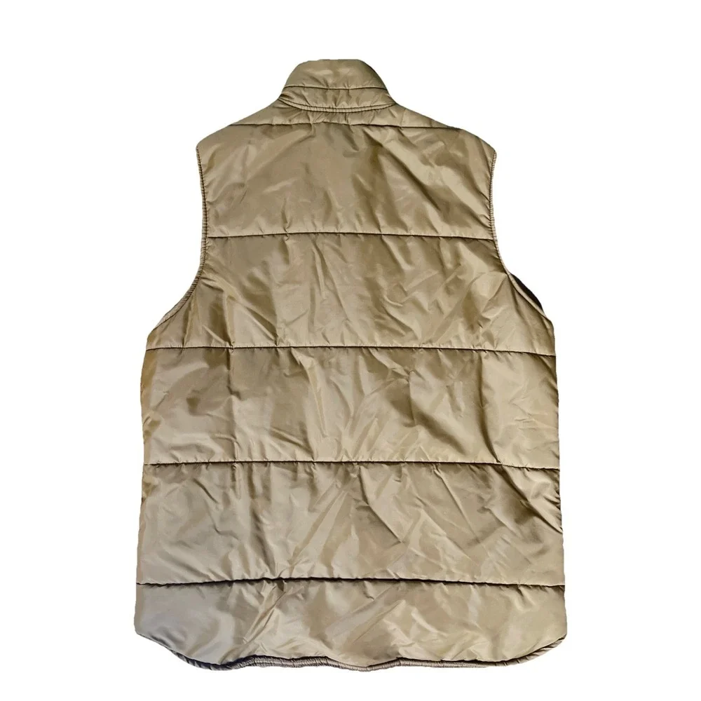 Darwin‎ Vtg Men's M Lightweight Quilted Walker Vest Brown Snaps Pockets RN27326